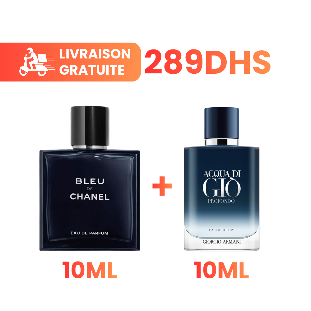 Bleu de Chanel + Acqua di Giò Profondo + Livraison Gratuite