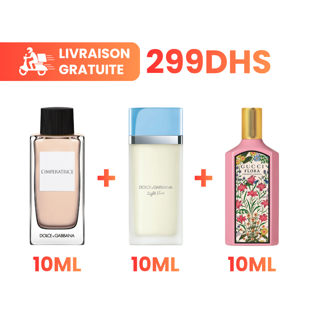 L'Impératrice + Light Blue + Gucci Flora + Livraison Gratuite