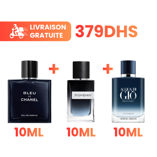 Bleu de Chanel + Y EDP + Acqua di Giò Profondo + Livraison Gratuite